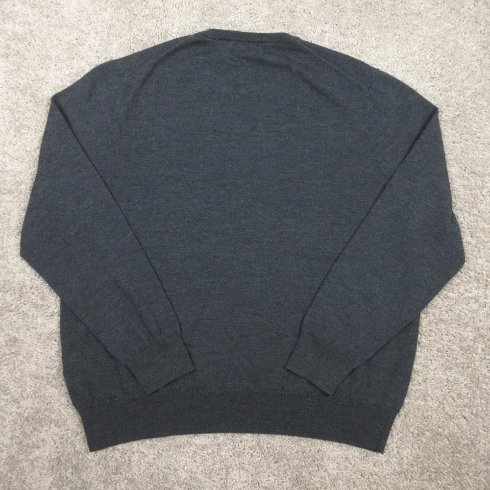 Polo Ralph‎ Lauren Sweater Mens 2XL Charcoal Gray Washable Merino Wool Gray Pony